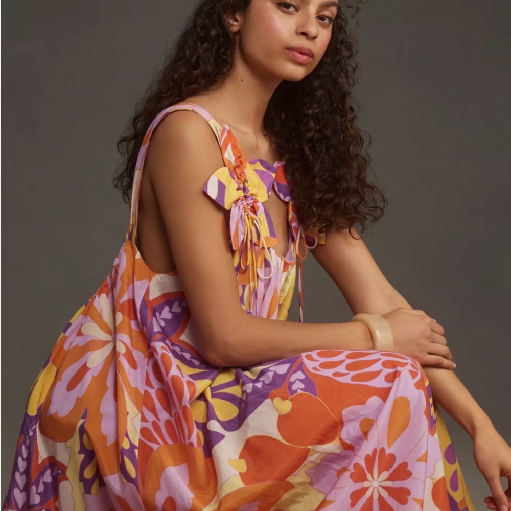 NWT FARM Rio Lee Floral Sleeveless Maxi Dress - Picture 4 of 7